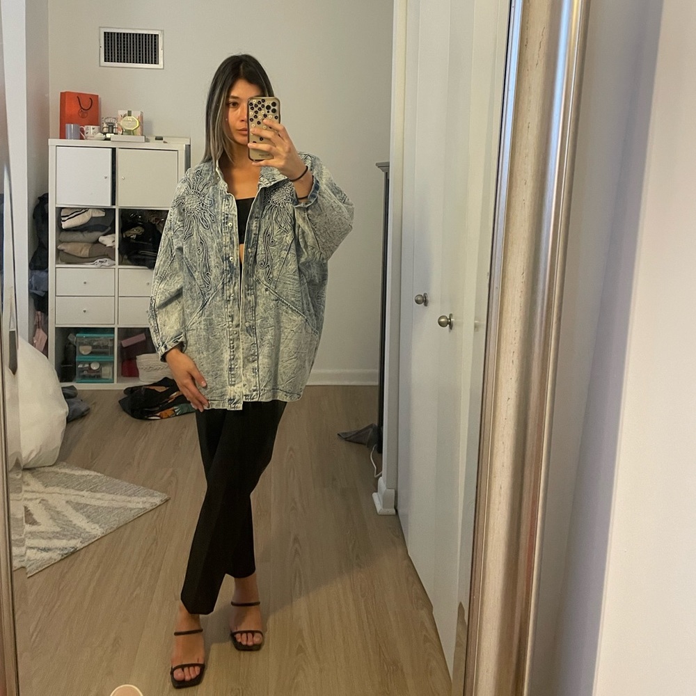 Vintage denim jacket with silver studs